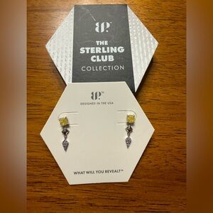 The Sterling Club Canary Yellow Iced Crystal & 925 Sterling Silver Earrings